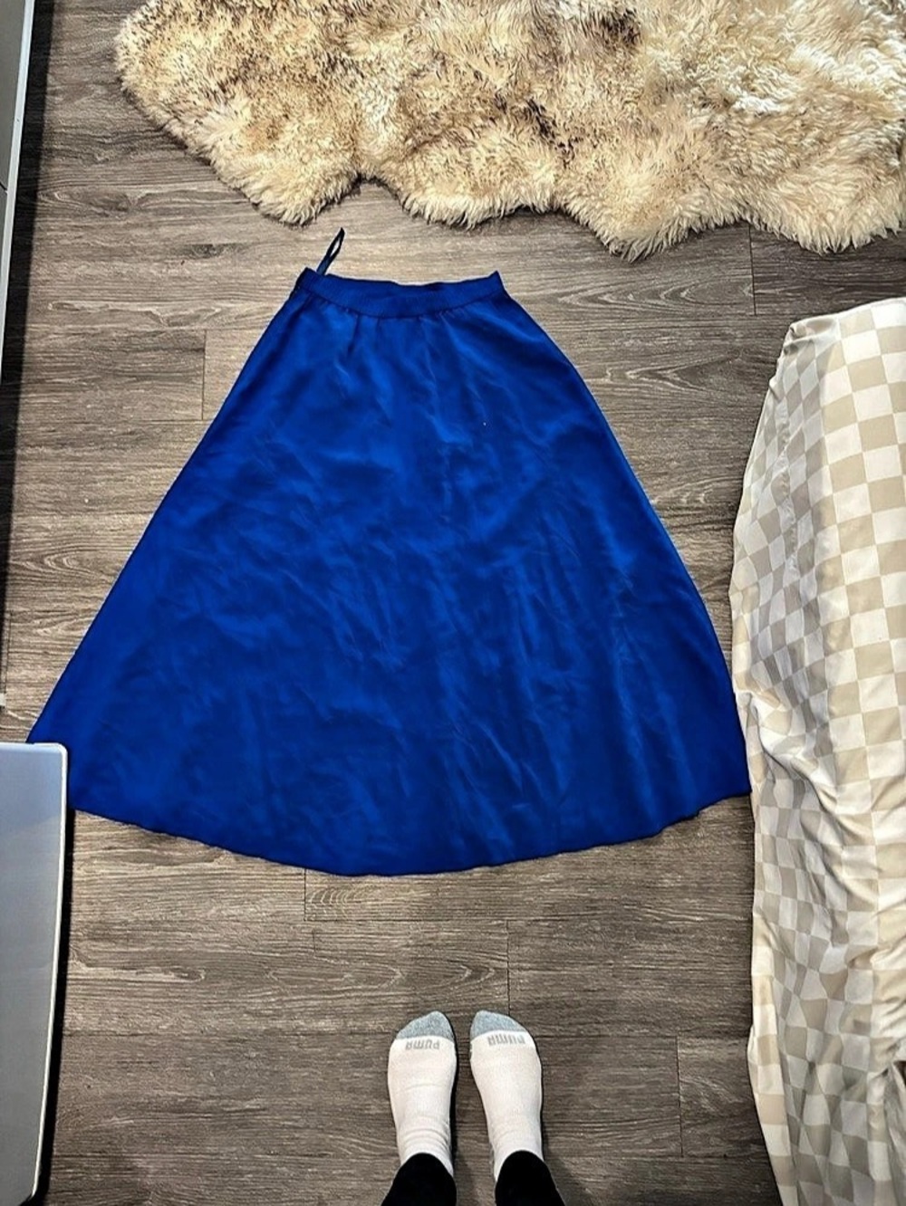 %100 pure silk Barrie Pace Ltd. Blue Silk A-Line Skirt Size 10